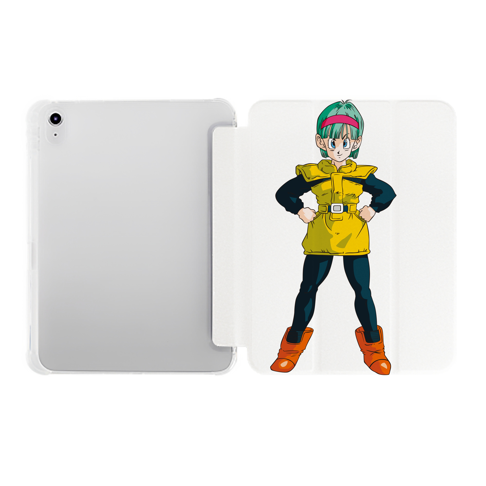 （画像用） ドラゴンボール ブルマ DRAGON BALL Bulma IPad ケース ペン収納付き 三つ折りスタンド PUレザー×シリコン 対応機種9.5/10.5/10.9インチ